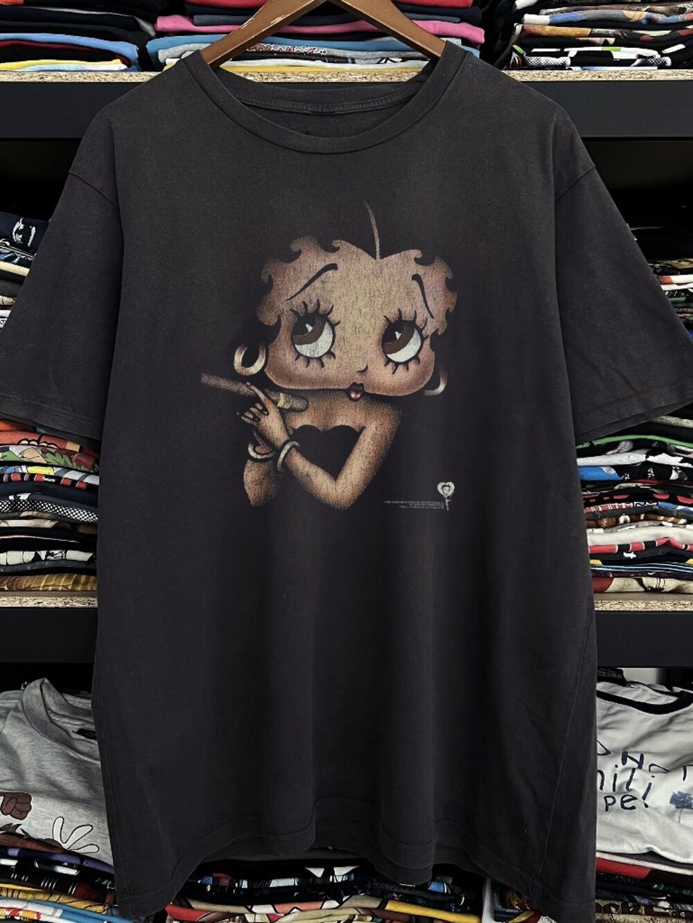 Rare Betty Boop Washed Black Tee